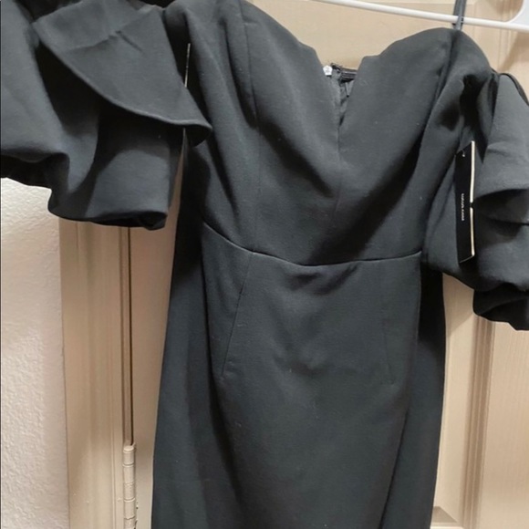 Midi black dress with ruffles from Lulu’s - Picture 6 of 10